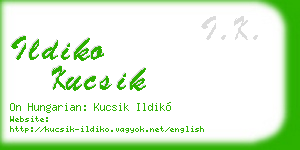 ildiko kucsik business card